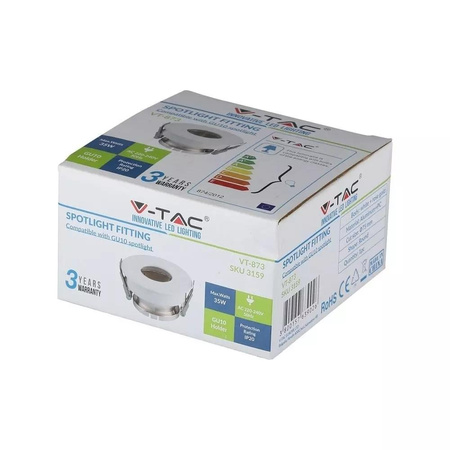 Oczko V-TAC GU10 Wpuszczane Białe/Różowy Złoty Okrągłe VT-873-WR 3 Lata Gwarancji