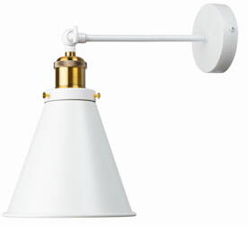 Kinkiet regulowany metalowy White duży stożek