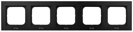 Ramka pięciokrotna do łączników IP-44 Sonata Ospel Czarny Metalik