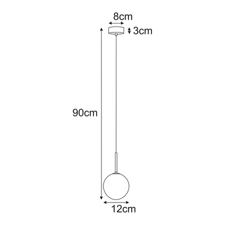 Czarna lampa wisząca ze złotym detalem i kloszem K-5685 z serii GIRO