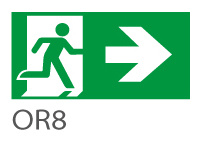 Piktogram WYJŚCIE W PRAWO do ORION - OR8 (300X100mm) / 39978