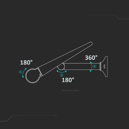 Projektor Solarny 8W LED Czarny 8w1 Czujnik Ruchu IP65 V-TAC VT-11108 6000K 950lm