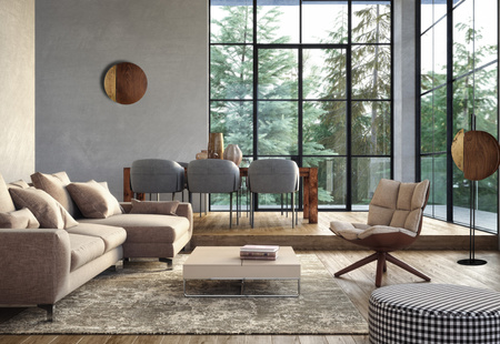 Nowodvorski Lampa stojąca podłogowa metal drewno SUNSET 