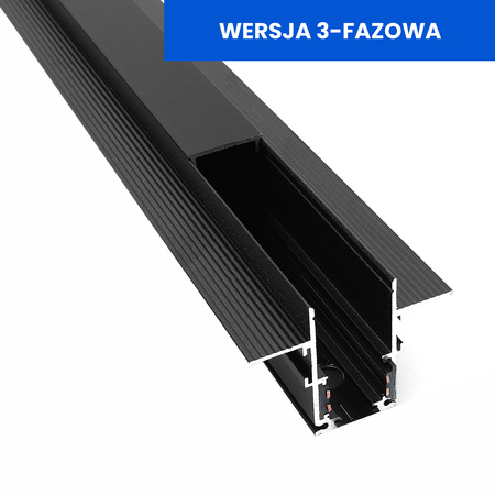 Szyna Magnetyczna LL-20A Podtynkowa 3 - Fazowa  1m czarna