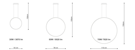 Żyrandol RIO 55 biały LED 3000K