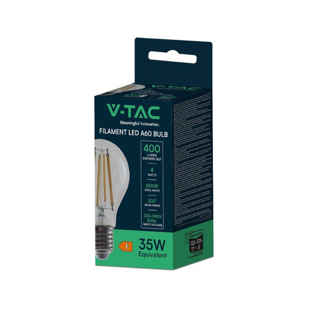 Żarówka LED V-TAC 4W Filament E27 A60 VT-1885 6500K 400lm