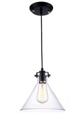 Lampa wisząca szklana przezroczysta LOFT wąska