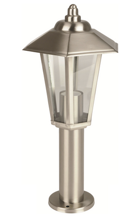 Lampa ogrodowa stojąca IP44 słupek 1xE27 chrom 45cm 