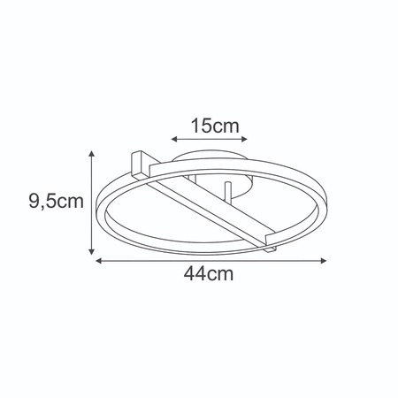 Lampa sufitowa LED do sypialni, czarny okrąg K-8231 z serii TIVOLI