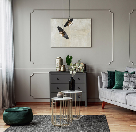 Lampa wisząca ze złotą oprawką na żarówkę GX53 K-5455 z serii BURGAS