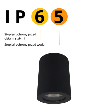 Oprawa natynkowa Faro czarna IP65 LP-6510/1SM BK