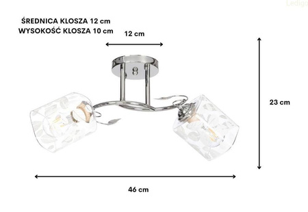 Lampa sufitowa klasyczny żyrandol plafon Sofia chrom  2xE27
