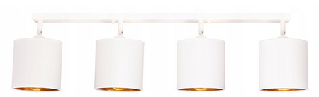 Lampa sufitowa reflektor 4xE27 listwa biało złota 80cm
