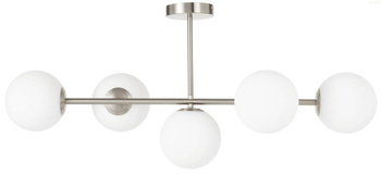 Lampa sufitowa Milano chrom mat 5xE14 mleczne kule