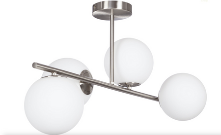 Lampa sufitowa Milano srebrna 4xE14 mleczne kule