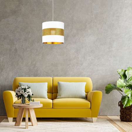 Lampa wisząca z abażurem ażurowa ORO Deluxe biała 20cm 