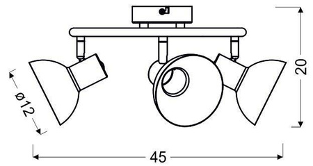 Lampa sufitowa czarna spirala 3xE27 + złoty DISO 98-63434