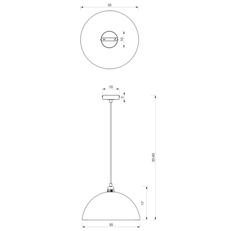 Lampa wisząca BETA biała złota 1xE27 35cm