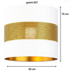 Abażur walec Oro Deluxe biało złoty 20cm E27