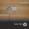 Lampka Biurkowa Nocna V-TAC 3W LED 30cm Ładowanie USB Ściemnianie Szara 
