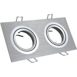 Oprawa podtynkowa SOUTH OPAL-IQB92S2 2xGU10 alum 2in1 srebrna szczotkowana prostokąt