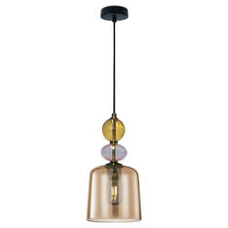 Lampa wisząca Tropea 1xE27 bursztynowa, mała LP-2004/1P S AM