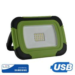 Projektor LED 10W Ładowalny USB SAMSUNG CHIP Funkcja SOS IP44 6400K