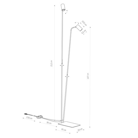 Nowodvorski Lampa podłogowa stojąca biała MONO