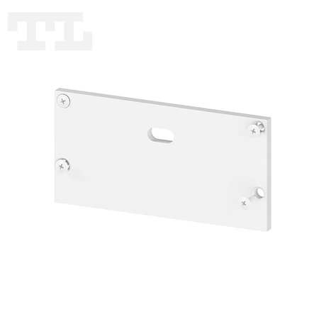 Zaślepka aluminiowa biała P23-3 + P23-6 z otworem (wkręty w komplecie) (nr kat 7723613)