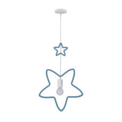 Single Ss Lampa Wisząca 1X20W E27 Iq Kids Niebieski