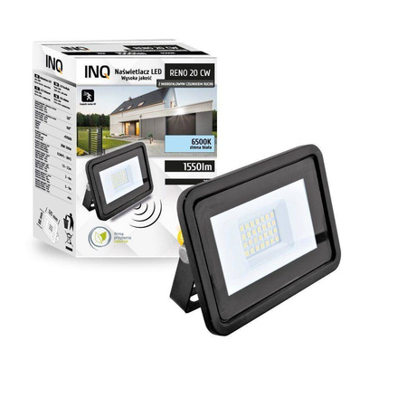 OPRAWA NAŚWIETLACZ LED RENO 20W Z CZUJKĄ RUCHU HF 6000K 1550lm czarny