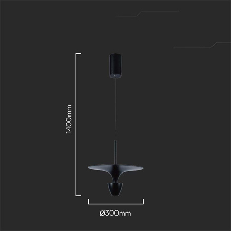 Oprawa Zwieszana V-TAC 9W LED Czarna VT-7832 3000K 1000lm