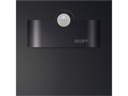 Oprawa schodowa z czujnikiem ruchu i zmierzchu Tango Short LED PIR 120 Skoff 2,4W 230V AC czarny mat b. niebieska