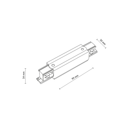 Tk Lighting TRACER TRÓJOBWODOWY WHITE ŁĄCZNIK PROSTY Z PODŁĄCZENIEM ZASILAJĄCYM