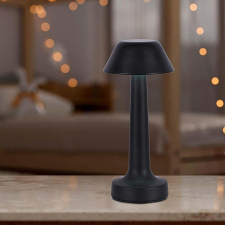 Lampka Biurkowa Nocna V-TAC 2W LED 23cm Ładowanie USB CCT Ściemnianie Czarna 