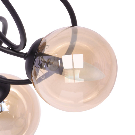 Okazała lampa sufitowa z bursztynowymi kloszami K-5127 z serii FLORO