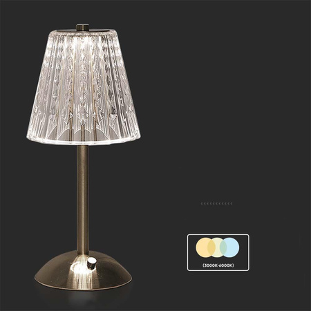 Lampka Biurkowa Nocna V-TAC 3W LED 29cm Ładowanie USB Ściemnianie Piaskowy Brąz VT-1033 3000K-6000K 210lm