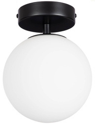 Lampa sufitowa plafon Milano black pojedyńcza mleczna kula 1xE14