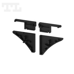 Komplet zaślepek bocznych czarnych P10-1 (1 szt. z otworem, 1 szt bez otworu) (nr kat 7710103)