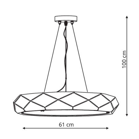 Lampa wisząca REUS LED 36W 4000K złota
