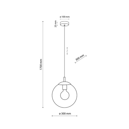 Lampa wisząca ESME Transparent 1xE27 300