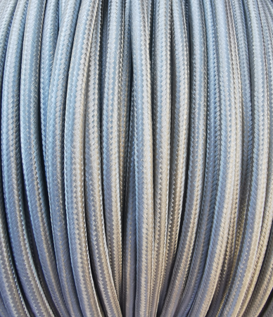 Przewód w oplocie kabel dekoracyjny 2x0,75 srebrny 1m