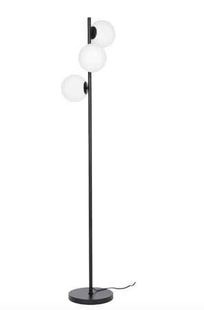 Lampa stojąca podłogowa black białe kule  3xE27 MILANO