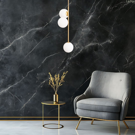 Lampa wisząca złota Milano Orb mleczne kule 3xE14