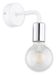 Metalowy kinkiet Maris biały matowy + chrom 1 x E27