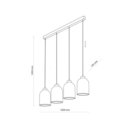 Lampa wisząca SATIPO Amber 4xE27