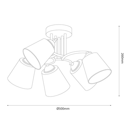 Lampa sufitowa Pafos 5xE27