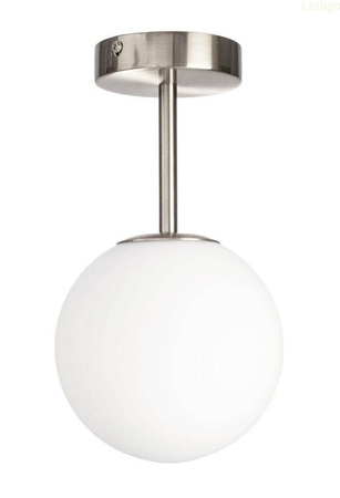 Lampa sufitowa plafon Milano silver pojedyńcza mleczna kula 1xE14