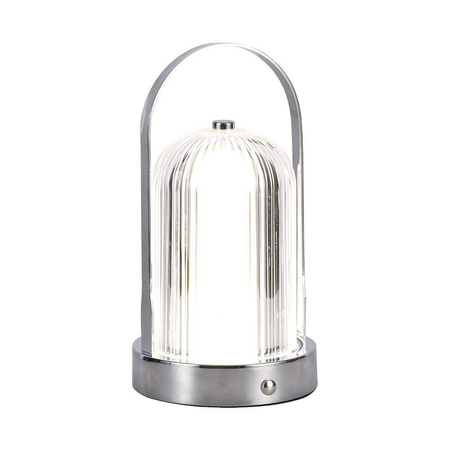 Lampka Biurkowa Nocna V-TAC 1W LED 22cm Ładowanie USB Ściemnianie Chrom 