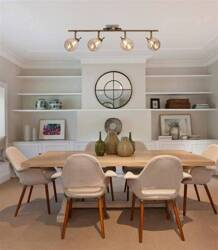 Lentini Lampa sufitowa listwa patynowy 4x40w g9 klosz bursztynowy